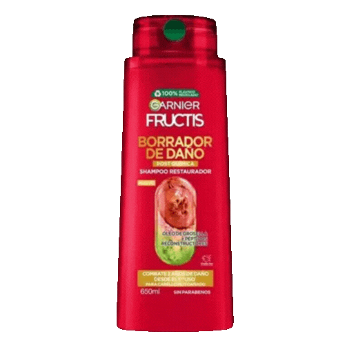 Garnier Borrador de Da?o Rojo Fructis Shampoo 650 ml.