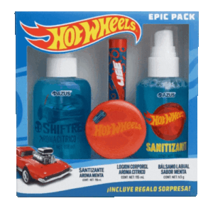 Hot Weels Estuche Ni?o Sanitizante, Locion y Balsamo Menta