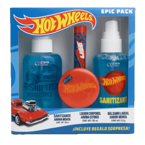 Hot Weels Estuche Ni?o Sanitizante, Locion y Balsamo Menta