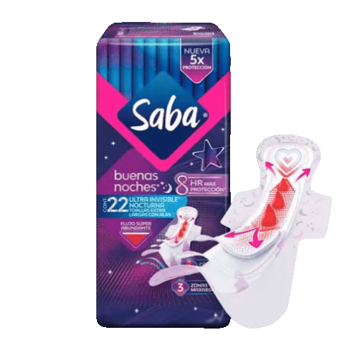 Saba Ultra Invisible Toalla Buenas Noches 22 Piezas